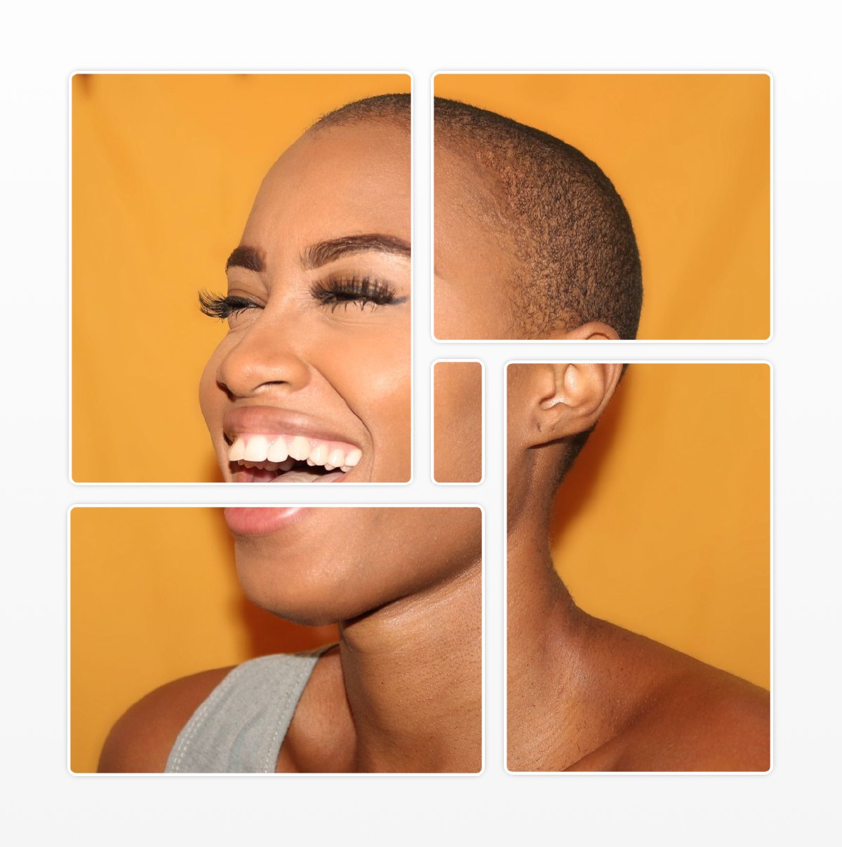 A single photo spread across a grid of frames as a Mosaic-Crop